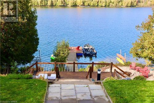 Autumn - Dock & Water View - 155 West Peninsula Road, North Bay, ON - Outdoor With Body Of Water With View