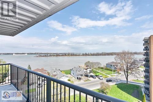 8591 Riverside Unit# 802, Windsor, ON - Outdoor With Body Of Water With Balcony With View