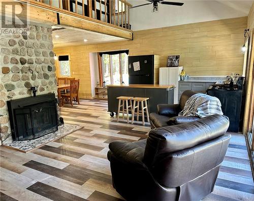 646 Pebble Road, Silver Water, Manitoulin Island, ON - Indoor Photo Showing Living Room With Fireplace