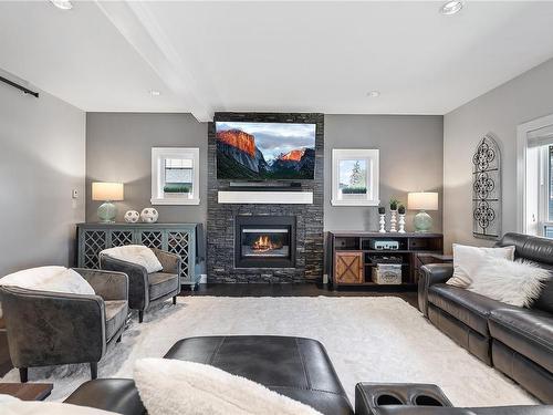 3437 Hopwood Pl, Colwood, BC - Indoor Photo Showing Living Room With Fireplace