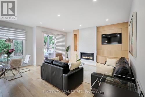 201 Van Dusen Blvd, Toronto, ON - Indoor Photo Showing Living Room With Fireplace