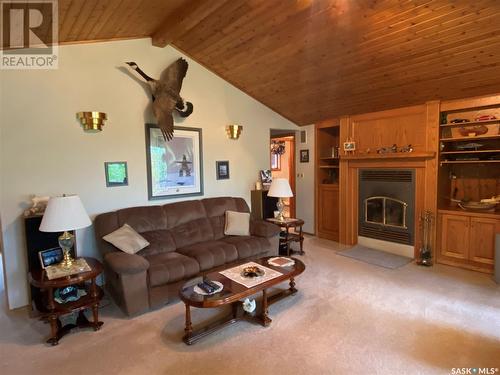 603 Willow Street, Lac La Ronge, SK - Indoor Photo Showing Living Room With Fireplace