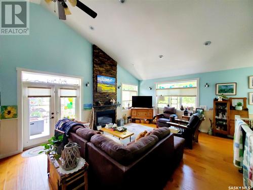 4 Cocapa Avenue, Kenosee Lake, SK - Indoor Photo Showing Living Room With Fireplace