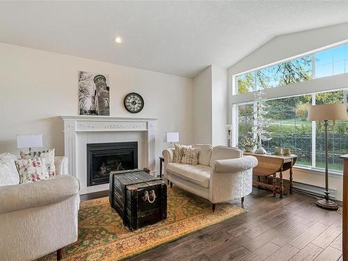 1766 Wilmot Rd, Cowichan Bay, BC - Indoor Photo Showing Living Room With Fireplace