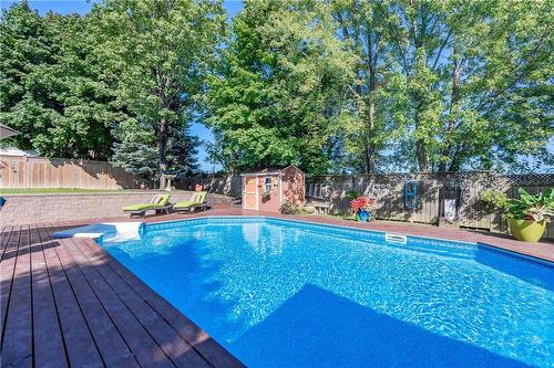 100 Heatherdale Place, Hamilton, ON - Outdoor With In Ground Pool With Deck Patio Veranda With Backyard