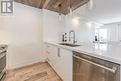 #301 -430 Pearl St, Burlington, ON - Indoor Photo Showing Kitchen With Double Sink With Upgraded Kitchen