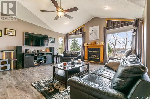 Balgonie Acreage - 10.71 Acres, Balgonie, SK - Indoor Photo Showing Living Room With Fireplace