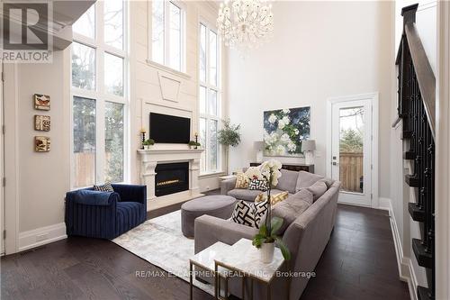 1325 Sheldon Ave, Oakville, ON - Indoor Photo Showing Living Room With Fireplace