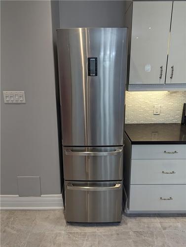 Stainless steel Fridge with double freezer - 274 King Street W|Unit #1, Hamilton, ON - Indoor Photo Showing Kitchen