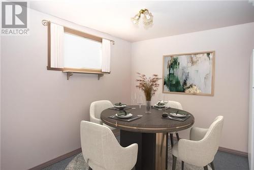 Virtually staged basement dining room - 423 Fourteenth Street W, Cornwall, ON - Indoor Photo Showing Dining Room