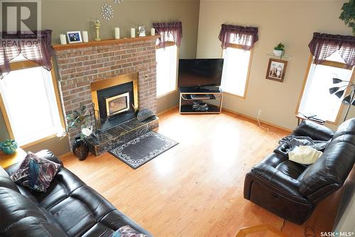 South Qu'Appelle Acreage, South Qu'Appelle Rm No. 157, SK - Indoor Photo Showing Living Room With Fireplace