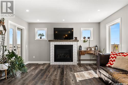 The Monk Acreage, Edenwold Rm No. 158, SK - Indoor Photo Showing Living Room With Fireplace