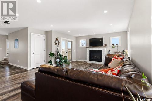 The Monk Acreage, Edenwold Rm No. 158, SK - Indoor Photo Showing Living Room With Fireplace