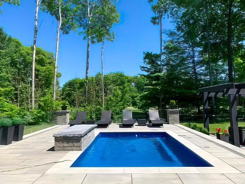 Backyard - 45 Rue Mayfair, Hudson, QC - Outdoor With In Ground Pool With Backyard