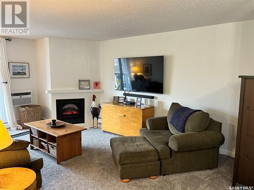 A2-202 1121 Mckercher Drive, Saskatoon, SK - Indoor Photo Showing Living Room With Fireplace