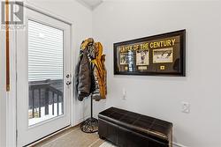 Mud room with glass door to side yard - 