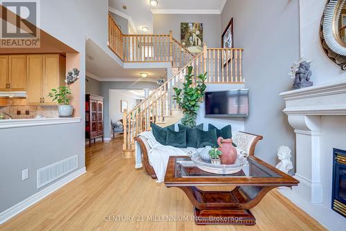 2555 Nichols Dr, Oakville, ON - Indoor Photo Showing Dining Room With Fireplace