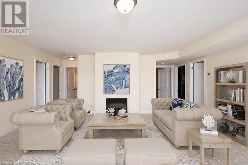 This photo has been virtually staged. - 115 South Shores Road, Grey Highlands, ON - Indoor Photo Showing Living Room