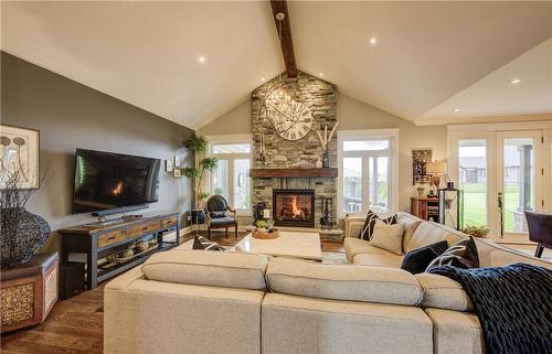 14 Harper Boulevard, Brantford, ON - Indoor Photo Showing Living Room With Fireplace
