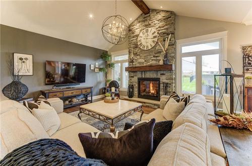14 Harper Boulevard, Brantford, ON - Indoor Photo Showing Living Room With Fireplace