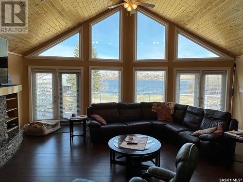 49 Taylor Street, Katepwa Beach, SK - Indoor Photo Showing Living Room With Fireplace