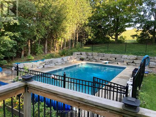 132 8Th Concession Road E, Hamilton, ON - Outdoor With In Ground Pool With Deck Patio Veranda With Backyard