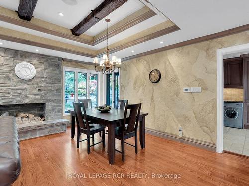16576 Mount Pleasant Rd, Caledon, ON - Indoor Photo Showing Dining Room With Fireplace