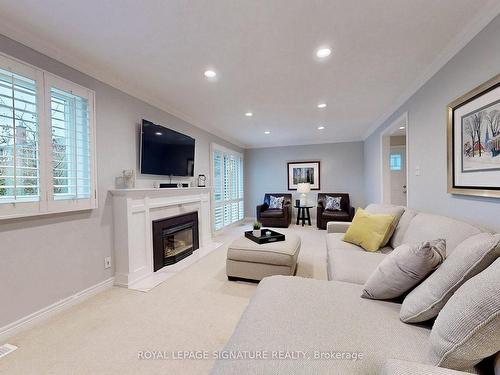 2046 Family Cres, Mississauga, ON - Indoor Photo Showing Living Room With Fireplace