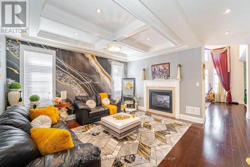 7 Legendary Circle, Brampton, ON - Indoor Photo Showing Living Room With Fireplace