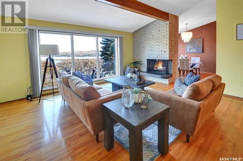 1904 Pembina Avenue, Saskatoon, SK - Indoor Photo Showing Living Room With Fireplace