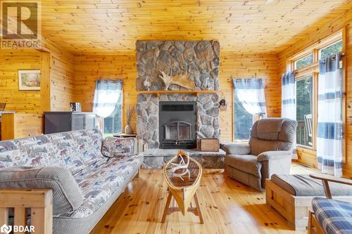 660 Thirty Island Road, Cloyne, ON - Indoor Photo Showing Living Room With Fireplace