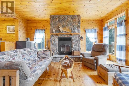 660 Thirty Island Rd, Addington Highlands, ON - Indoor Photo Showing Living Room With Fireplace