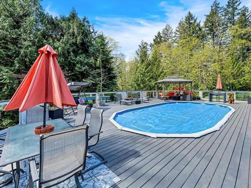 7970 Richards Trail, Duncan, BC - Outdoor With Above Ground Pool With Deck Patio Veranda