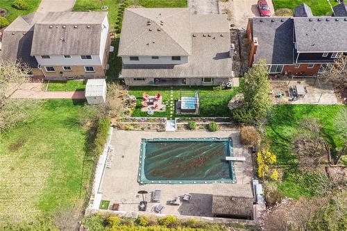 Ariel view of the back yard.  Entertainer's delight! - 64 Terrace Drive, Dundas, ON - Outdoor With View