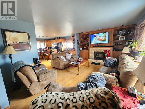 109 Taylor Street, Ogema, SK - Indoor Photo Showing Living Room With Fireplace