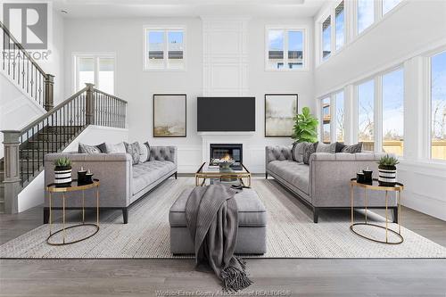 322 Benson Crt., Amherstburg, ON - Indoor Photo Showing Living Room With Fireplace