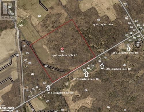 1750 Laughlin Falls  in Red outline - 1750 Laughlin Falls Road, Coldwater, ON 