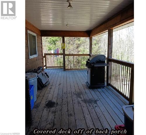 covered deck off of back porch - 230 Burke Drive, Mattawa, ON - Outdoor With Deck Patio Veranda With Exterior