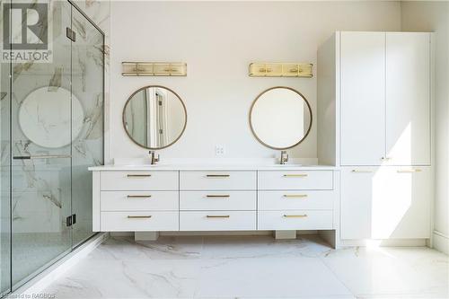 En-Suite double sink - 147 Blue Jay Crescent, Grey Highlands, ON - Indoor Photo Showing Bathroom