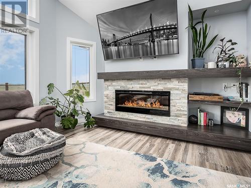 Adrian Acreage, Moose Jaw Rm No. 161, SK - Indoor Photo Showing Living Room With Fireplace