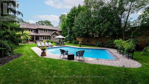3011 Lakeshore Rd, Burlington, ON - Outdoor With In Ground Pool With Deck Patio Veranda With Backyard