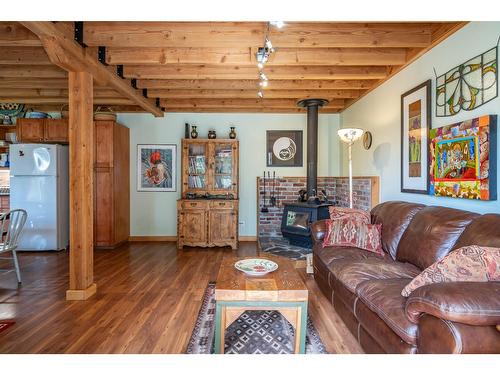 8788 Highway 6, Silverton, BC - Indoor Photo Showing Living Room With Fireplace