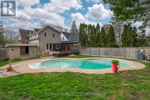 148 Queen St, Belleville, ON - Outdoor With In Ground Pool With Deck Patio Veranda With Backyard