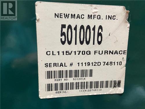 NEWMAC Furnace Serial # - 2407 County Rd 46 Road, Brockville, ON 