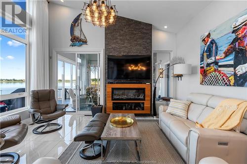 486 Paturel, Shediac, NB - Indoor Photo Showing Living Room With Fireplace