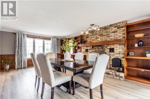 120 Binbrook Rd, Hamilton, ON - Indoor Photo Showing Dining Room With Fireplace