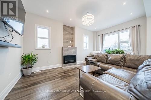 22 Pathfinder Crt, Hamilton, ON - Indoor Photo Showing Living Room With Fireplace