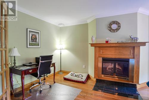 40 Ridge Ave, Ramara, ON - Indoor Photo Showing Office With Fireplace