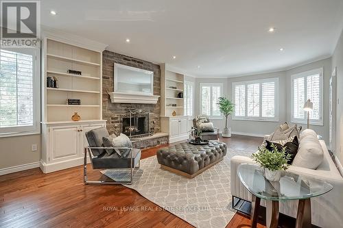 212 Poplar Dr, Oakville, ON - Indoor Photo Showing Living Room With Fireplace