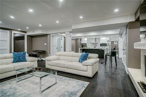 87 Parker Avenue, Ancaster, ON - Indoor Photo Showing Living Room With Fireplace